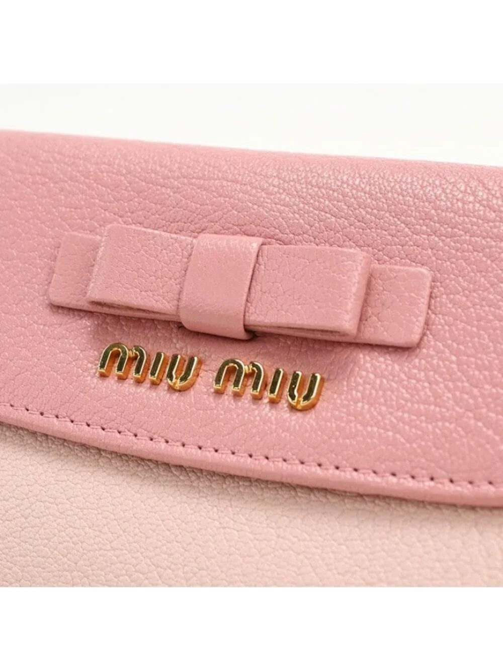 Miu Miu Miu Madras Trifold Wallet Leather